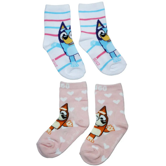 Bluey und Binge Kinder Mädchen lange Socken Langsocken 2er Pack - WS-Trend.de Gr. 23 bis 34