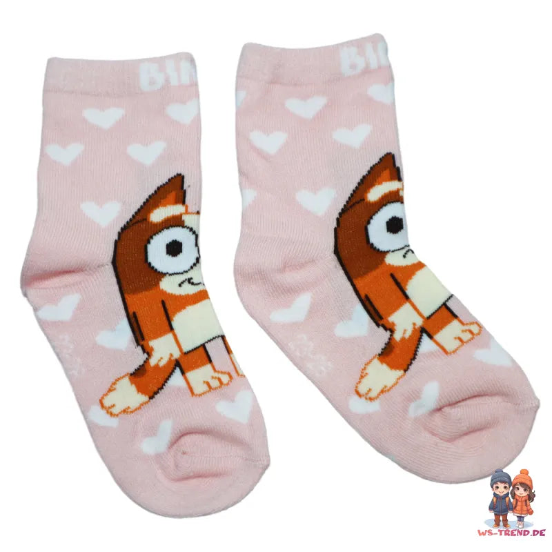 Bluey und Binge Kinder Mädchen lange Socken Langsocken 2er Pack - WS-Trend.de Gr. 23 bis 34