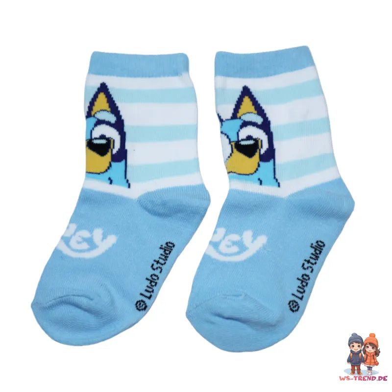 Bluey und Binge Kinder Jungen lange Socken Langsocken 2er Pack - WS-Trend.de Gr. 23 bis 34