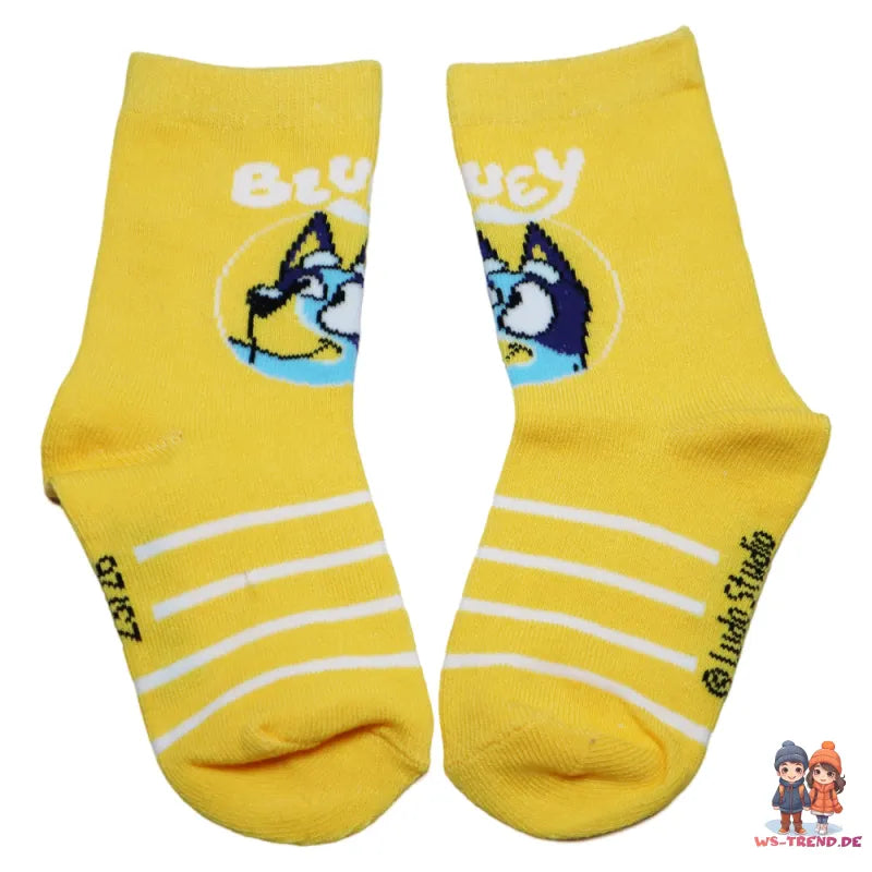 Bluey und Binge Kinder Jungen lange Socken Langsocken 2er Pack - WS-Trend.de Gr. 23 bis 34