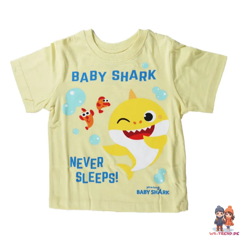 Baby Shark Hai Kinder Mädchen Schlafanzug Pyjama - WS-Trend.de kurz 92-116 100% Baumwolle