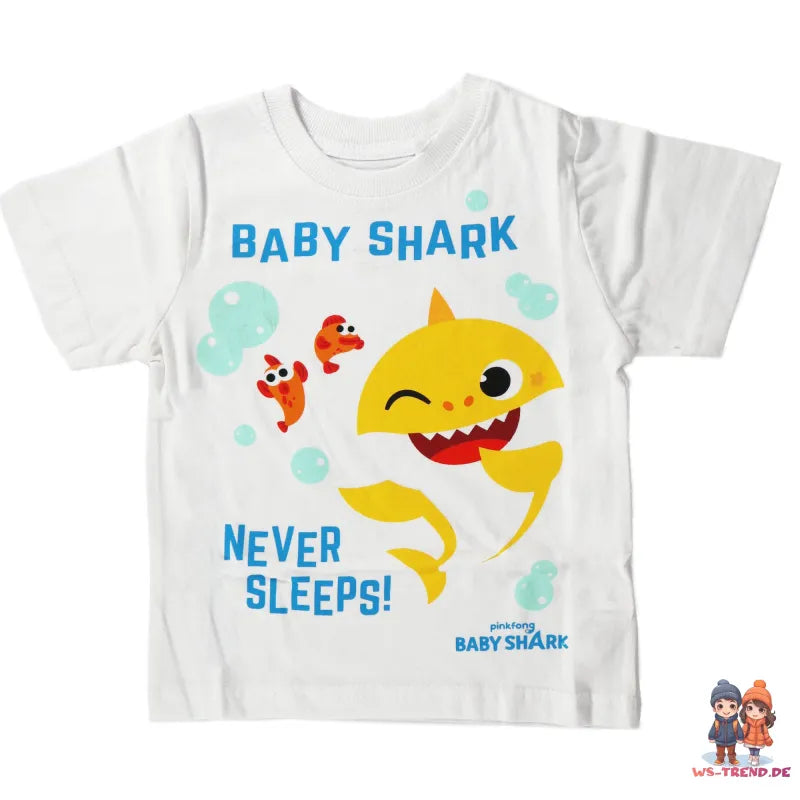 Baby Shark Hai Kinder Mädchen Schlafanzug Pyjama - WS-Trend.de kurz 92-116 100% Baumwolle