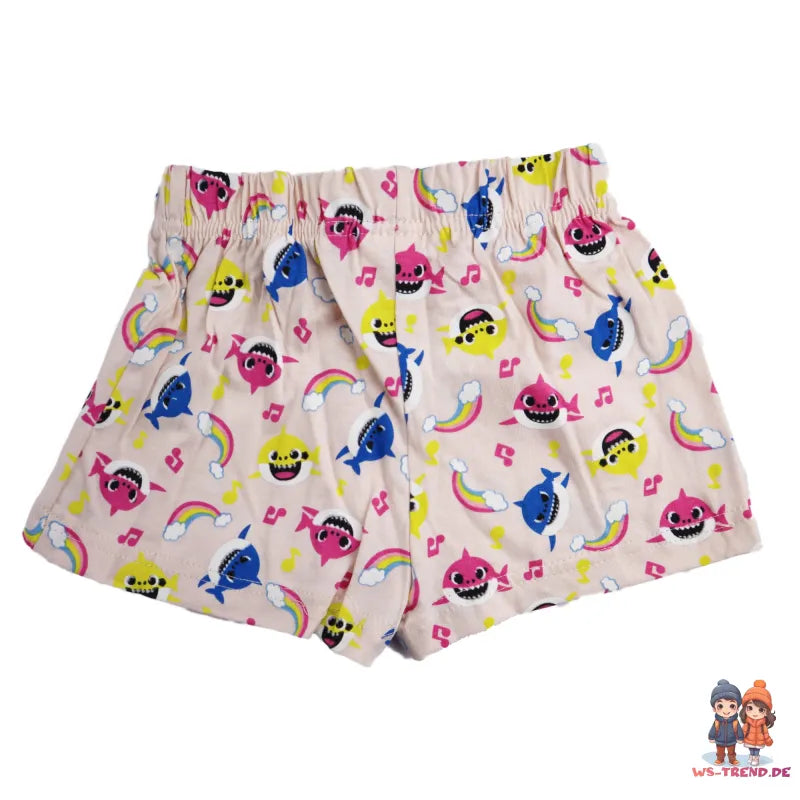 Baby Shark Hai Kinder Mädchen Schlafanzug WS Trend.de Pyjama kurz 92 116 100% Baumwolle