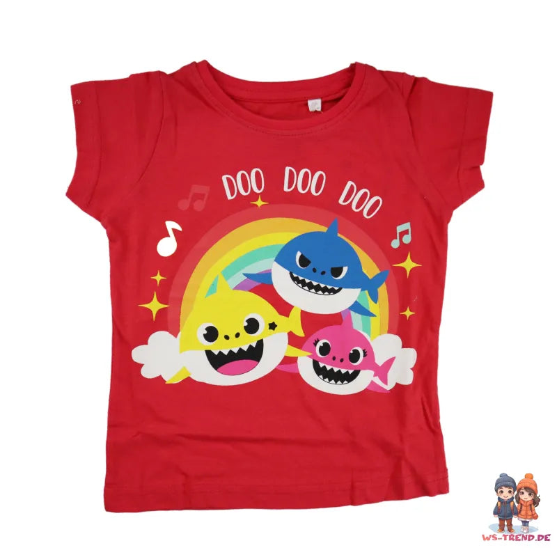 Baby Shark Hai Kinder Mädchen Schlafanzug WS Trend.de Pyjama kurz 92 116 100% Baumwolle