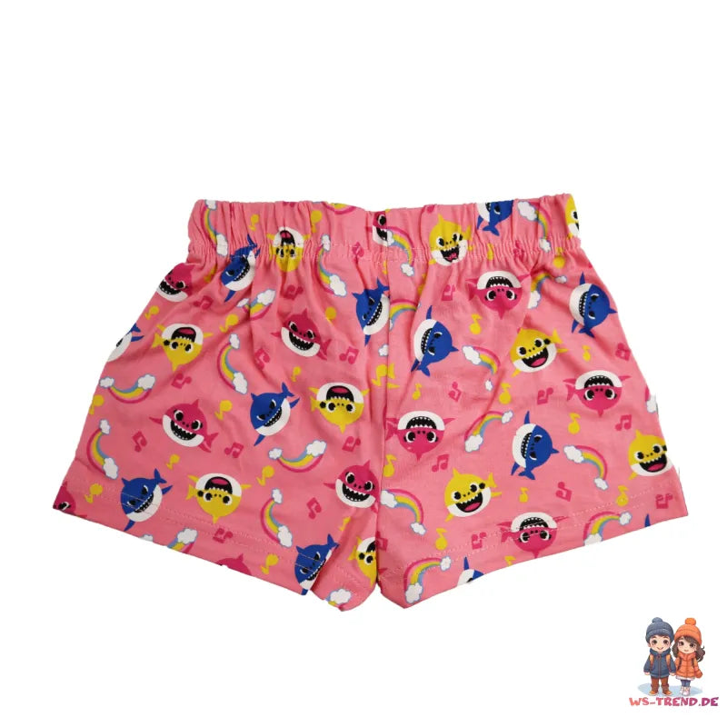 Baby Shark Hai Kinder Mädchen Schlafanzug WS Trend.de Pyjama kurz 92 116 100% Baumwolle