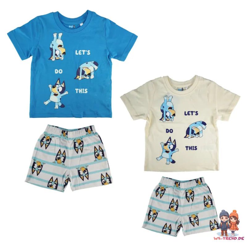 Bluey Jungen Kinder Pyjama Schlafanzug Shirt Shorts - WS-Trend.de Gr. 92 bis 116 Baumwolle