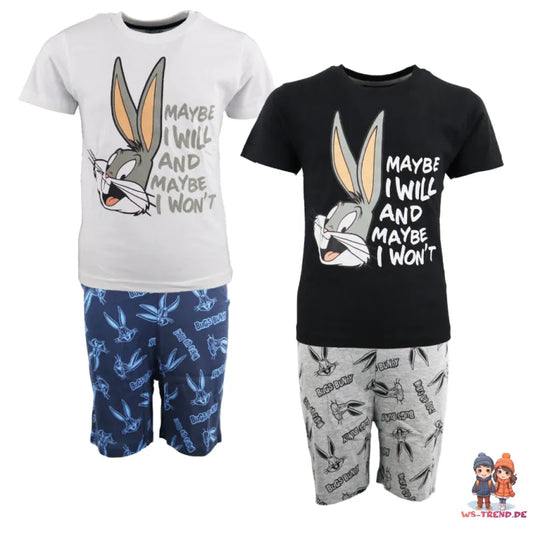 Bugs Bunny Kinder Schlafanzug Pyjama kurzarm - WS-Trend.de kurz Sleepwear 104-134 baumwolle