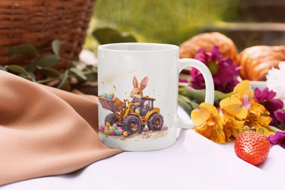 Osterhase Radlader Ostereier Ostern Kaffeetasse Teetasse Tasse Geschenkidee - WS-Trend.de