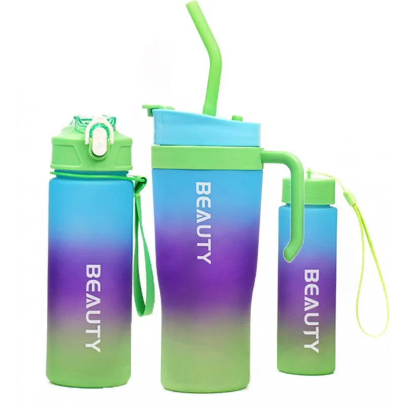 3er Set XL Wasserflasche Trinkflasche Flasche 1200 / 800 / 300 ml - WS-Trend.de