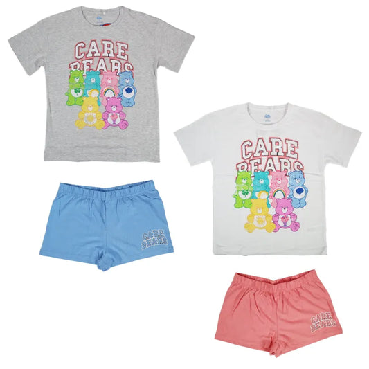 Die Glücksbärchis Damen kurzarm Schlafanzug Pyjama - WS-Trend.de XS-XL Baumwolle