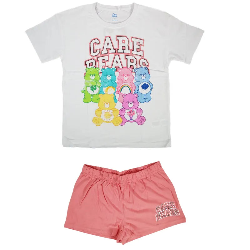 Die Glücksbärchis Damen kurzarm Schlafanzug Pyjama - WS-Trend.de XS-XL Baumwolle