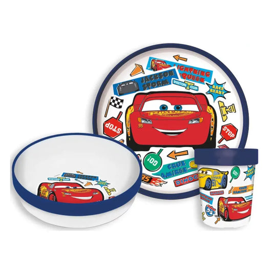 Disney Cars Lightning McQueen Kinder Geschirr-Set 3 tlg. Becher Teller Schüssel - WS-Trend.de