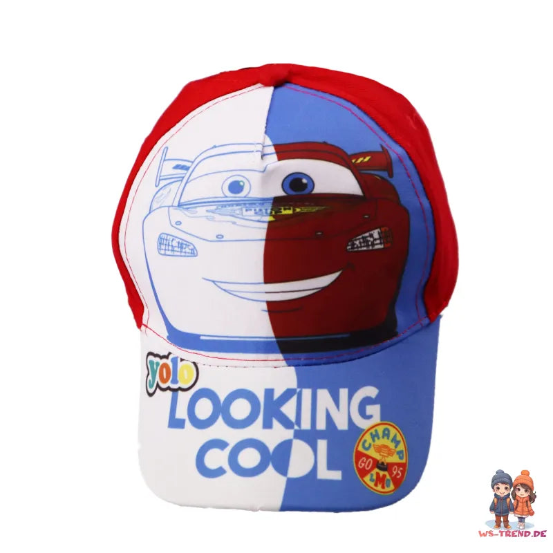 Cars Disney Pixar - Kinder Baseball Kappe - WS-Trend.de - Basecaps für Jungen Blau Rot