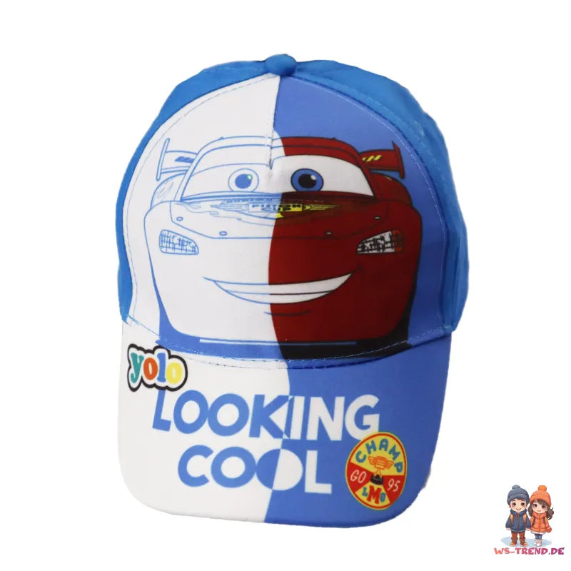 Cars Disney Pixar - Kinder Baseball Kappe - WS-Trend.de - Basecaps für Jungen Blau Rot