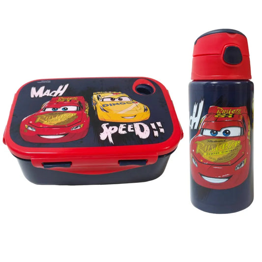 Disney Cars Lightning McQueen 2 tlg Lunch Set Brotdose Trinkflasche Alu 500 ml - WS-Trend.de
