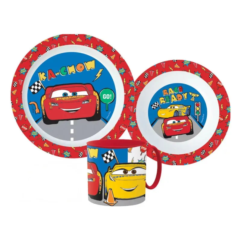 Disney Cars Lightning McQueen Kinder Geschirr-Set 3 tlg. Becher Teller Schüssel - WS-Trend.de