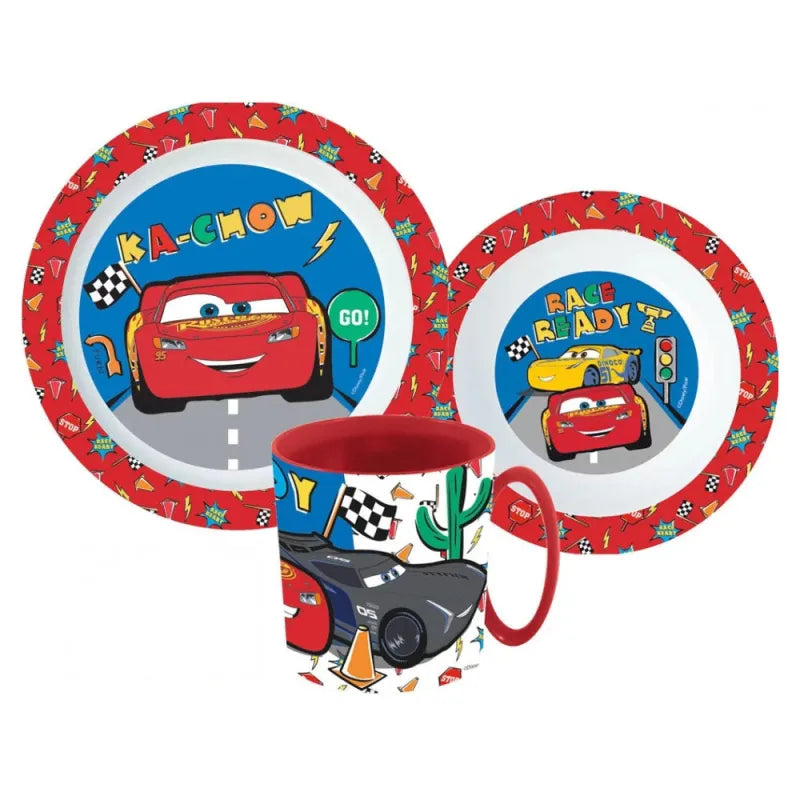 Disney Cars Lightning McQueen Kinder Geschirr-Set 3 tlg. Becher Teller Schüssel - WS-Trend.de