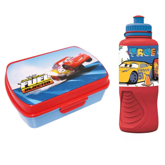 Disney Cars Lightning McQueen 2 teiliges Lunch Set - Brotdose Trinkflasche 430ml - WS-Trend.de