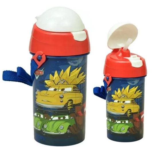 Disney Cars Lightning McQueen Wasserflasche Flasche mit Trinkhalm Gurt 500 ml - WS-Trend.de