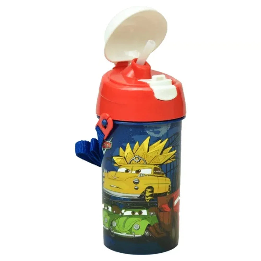 Disney Cars Lightning McQueen Wasserflasche Flasche mit Trinkhalm Gurt 500 ml - WS-Trend.de