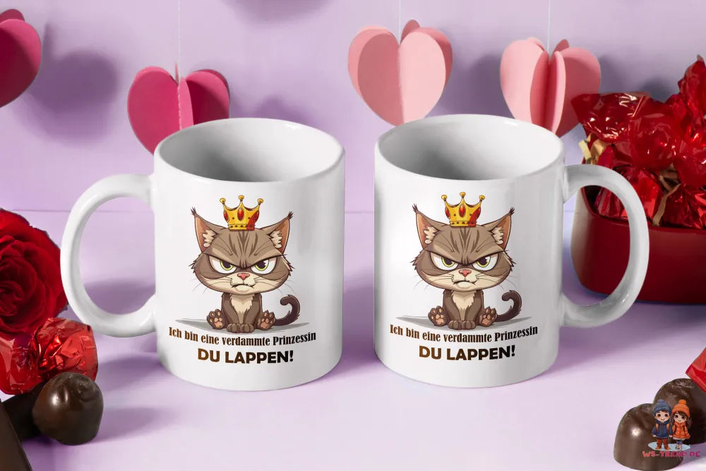 Katze Prinzessin witzige lustige Keramik Kaffeetasse Teetasse Tasse Geschenke - WS-Trend.de