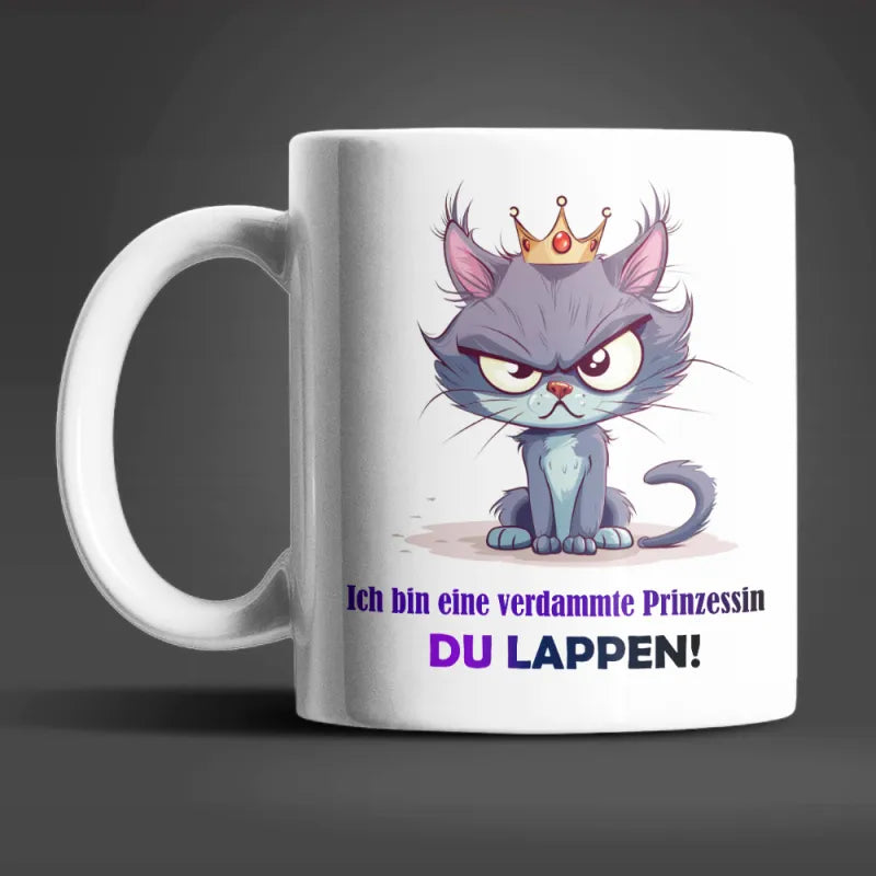 Katze Prinzessin witzige lustige Keramik Kaffeetasse Teetasse Tasse Geschenke - WS-Trend.de