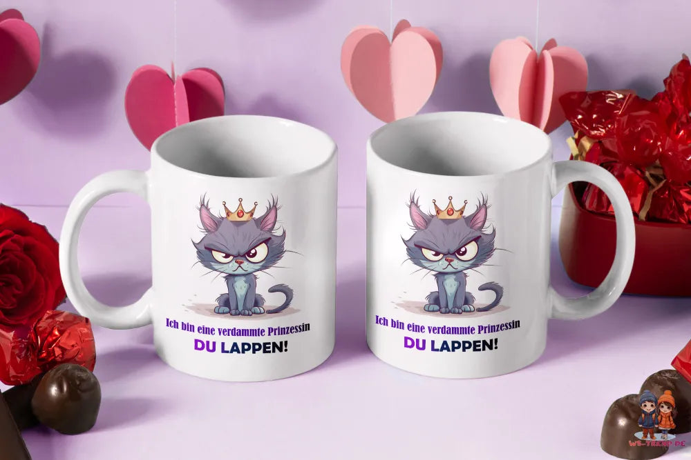 Katze Prinzessin witzige lustige Keramik Kaffeetasse Teetasse Tasse Geschenke - WS-Trend.de