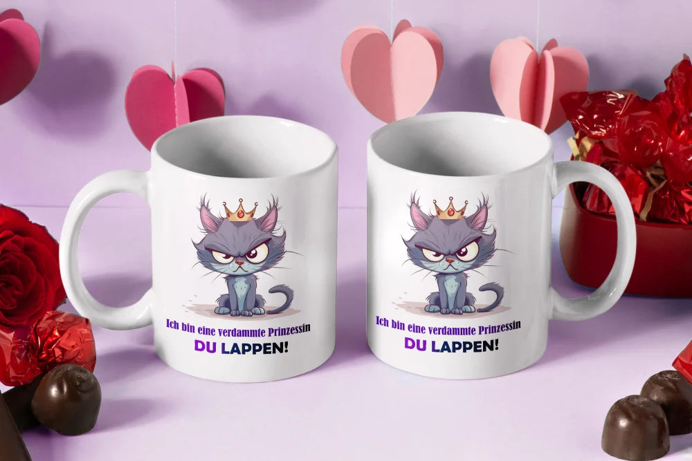 Katze Prinzessin witzige lustige Keramik Kaffeetasse Teetasse Tasse Geschenke - WS-Trend.de