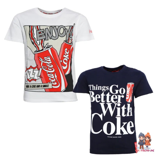 Coca Cola Classic Kinder Jugend Jungen kurzarm T-Shirt - WS-Trend.de 134-164 100% Baumwolle