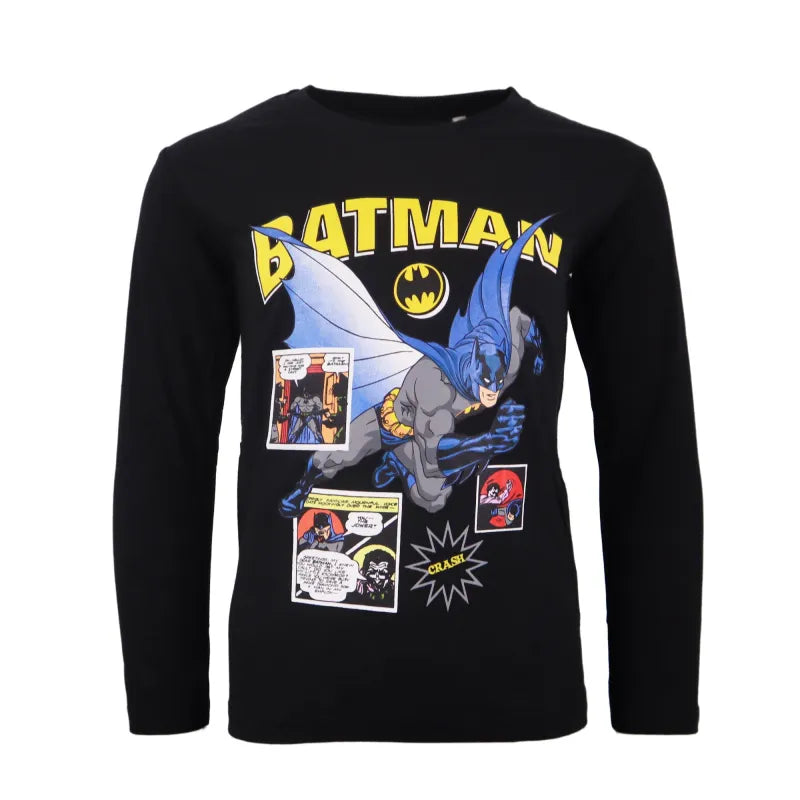 DC Comics Batman Kinder langarm T-Shirt - WS-Trend.de Jungen Kurzarm Gr. 104-134 Schwarz Grau