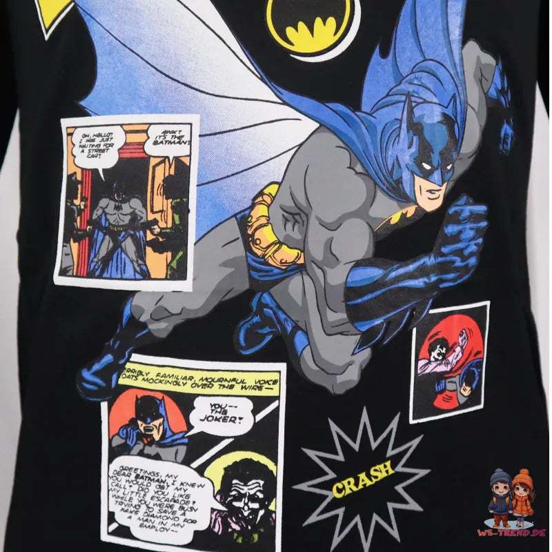 DC Comics Batman Kinder langarm T-Shirt - WS-Trend.de Jungen Kurzarm Gr. 104-134 Schwarz Grau