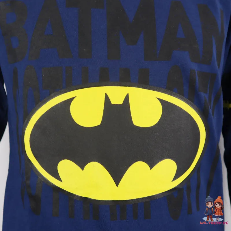 DC Comics Batman Kinder langarm T-Shirt - WS-Trend.de Jungen Langarm Gr. 134-164 Blau Grau