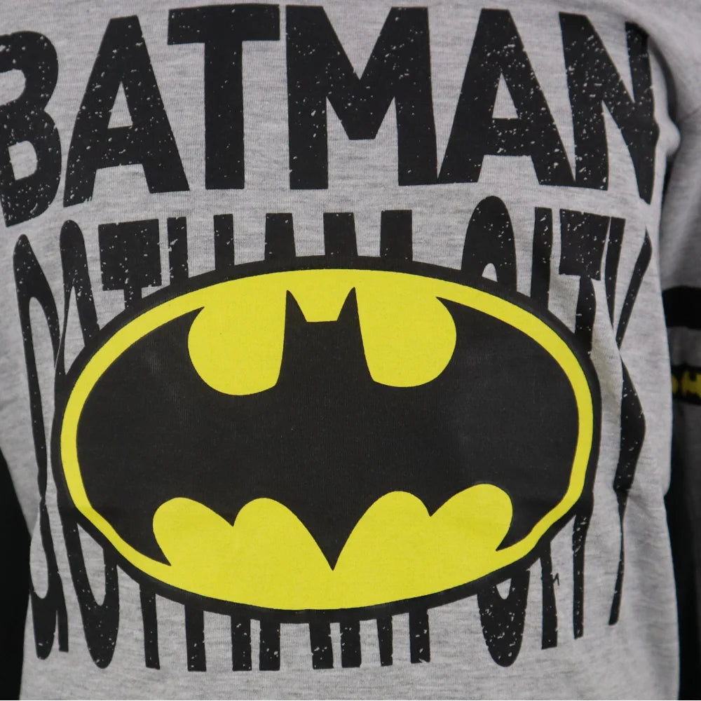 DC Comics Batman Kinder langarm T-Shirt - WS-Trend.de Jungen Langarm Gr. 134-164 Blau Grau