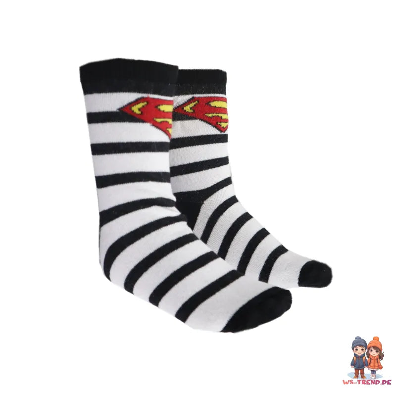 DC Comics Superman lange Kinder Socken 2er Pack - WS-Trend.de Gr. 23 bis 34 für Jungen
