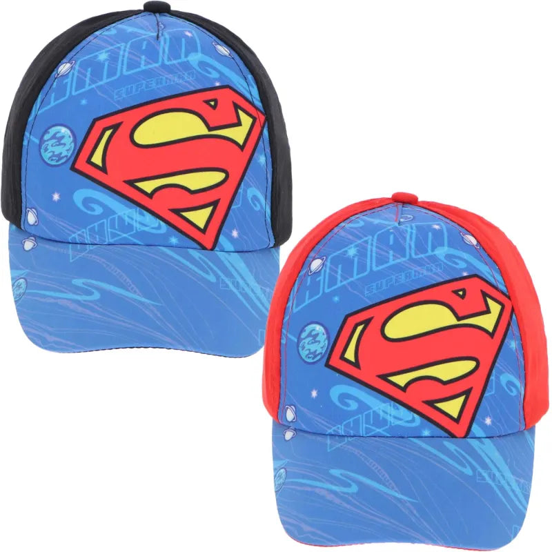 DC Comics Superman Logo Kinder Baseball Kappe WS Trend.de Basecap Mütze Hut 54 56 Blau Rot