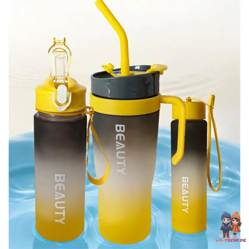 3er Set XL Wasserflasche Trinkflasche Flasche 1200 / 800 / 300 ml - WS-Trend.de