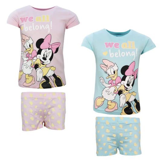 Disney Minnie Maus Mouse Daisy Duck Kinder Schlafanzug Pyjama WS Trend.de 92 128 Baumwolle