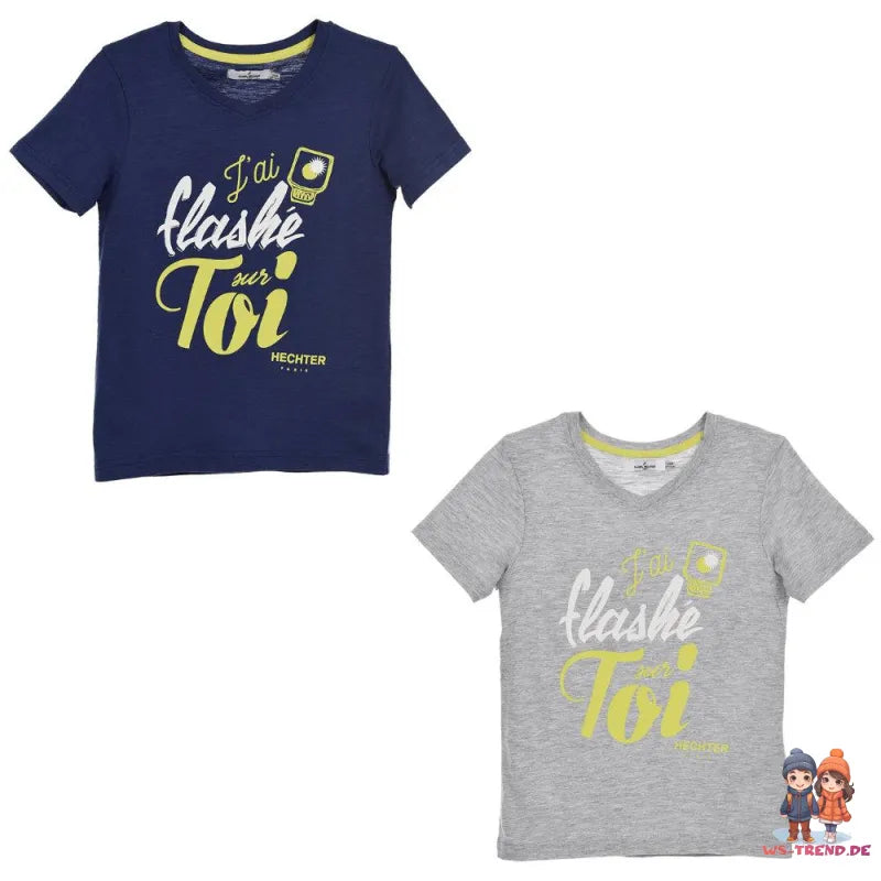 Daniel Hechter Paris Kinder T-Shirt Kurzarm Shirt Blau Grau - WS-Trend.de baumwolle