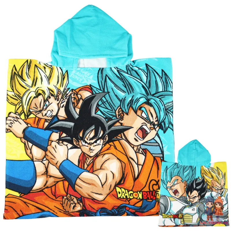 DragonBall Z Kinder Jungen Mikrofaser Poncho Badeponcho 55x55 cm - WS-Trend.de
