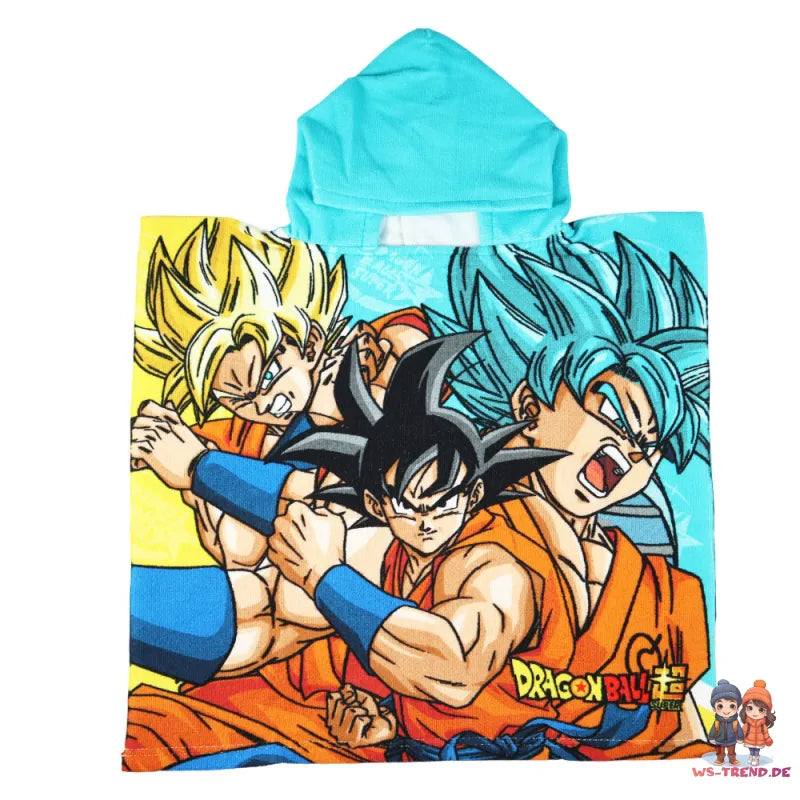 DragonBall Z Kinder Jungen Mikrofaser Poncho Badeponcho 55x55 cm - WS-Trend.de