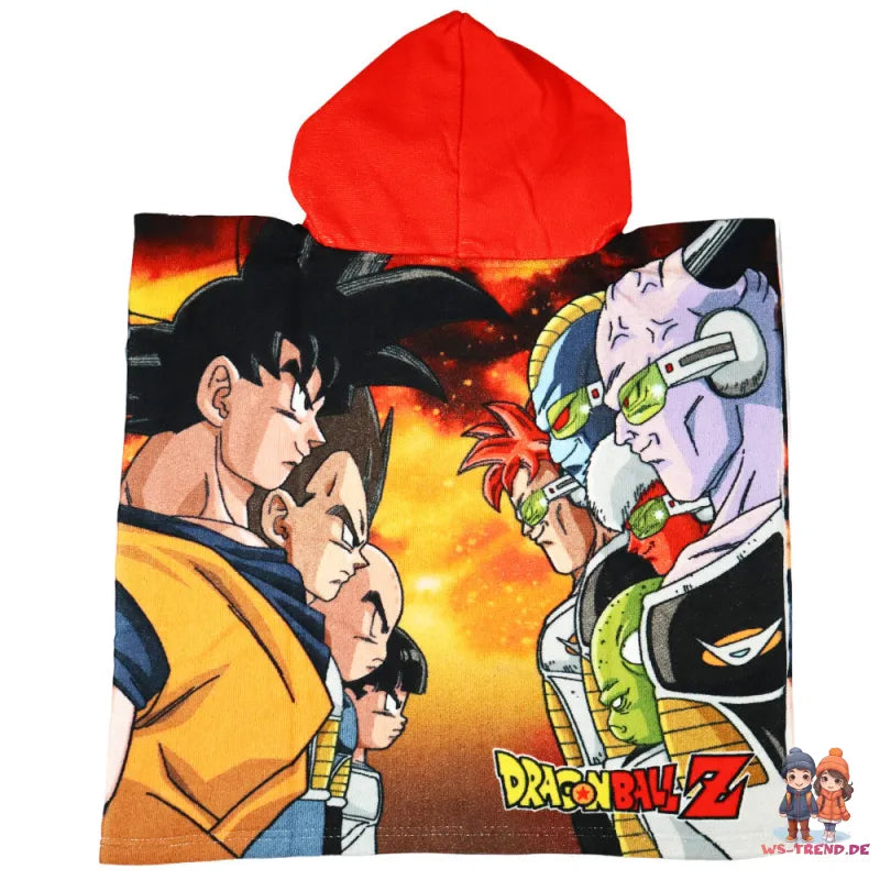 DragonBall Z Goku Kinder Jungen Mikrofaser Poncho Badeponcho 55x55 cm - WS-Trend.de
