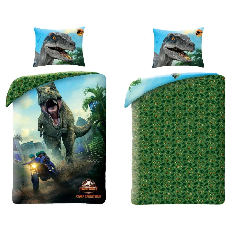 Jurassic World Camp Cretaceous Mikrofaser Bettwäsche Set 135/140x200 60x70 cm - WS-Trend.de
