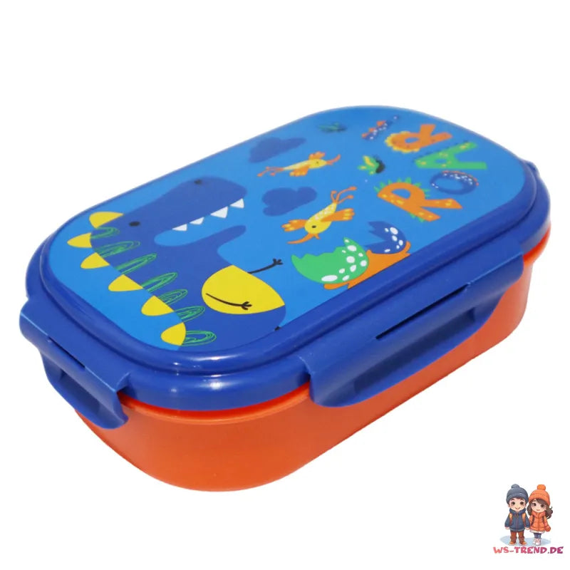 Dino Roar 2 tlg Kinder Lunch Set Brotdose Göffel Gabel Löffel 21 x14 x 6 cm - WS-Trend.de