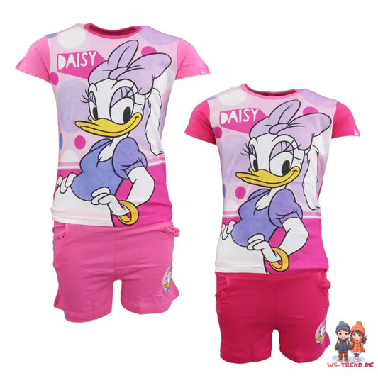 Disney Daisy Duck Kinder Mädchen Sommerset Shorts plus T-Shirt - WS-Trend.de 98-128 Rosa Pink