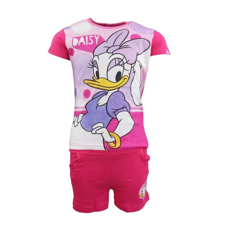 Disney Daisy Duck Kinder Mädchen Sommerset Shorts plus T-Shirt - WS-Trend.de 98-128 Rosa Pink