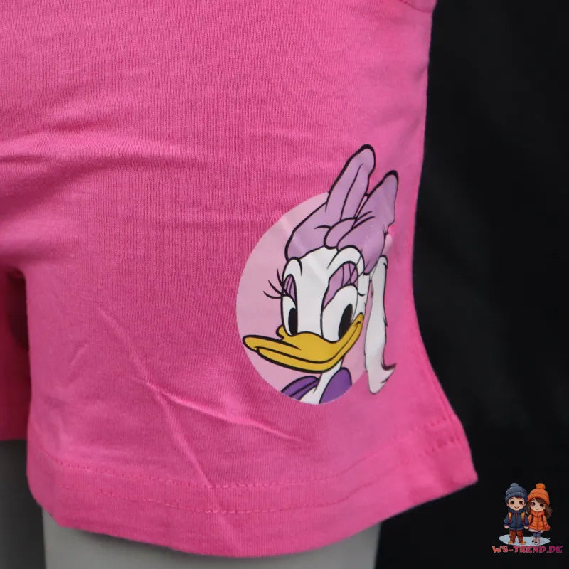 Disney Daisy Duck Kinder Mädchen Sommerset Shorts plus T-Shirt - WS-Trend.de 98-128 Rosa Pink