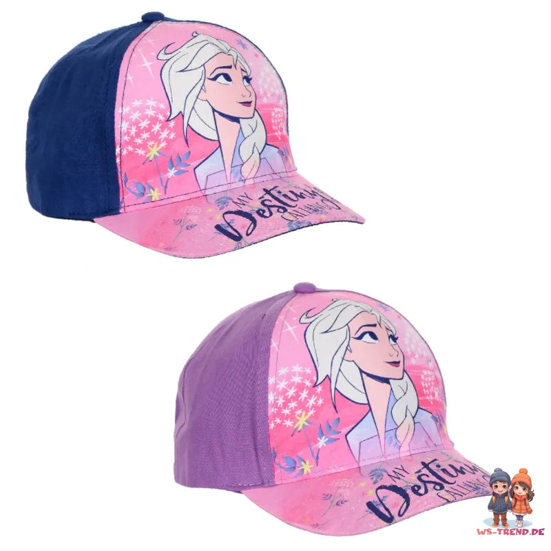 Disney Die Eiskönigin Elsa Kinder Baseball Kappe 52 oder 54 cm Blau o Lila - WS-Trend.de Frozen 2 | Basecaps für Mädchen