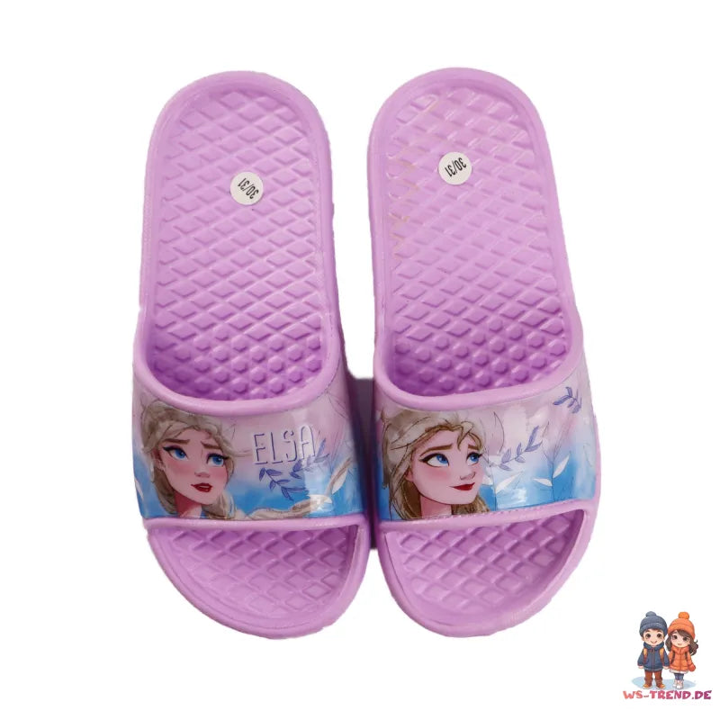 Disney Die Eiskönigin Elsa - Kinder Sandalen - WS-Trend.de Badeschuhe Latschen Lila Blau 24-31