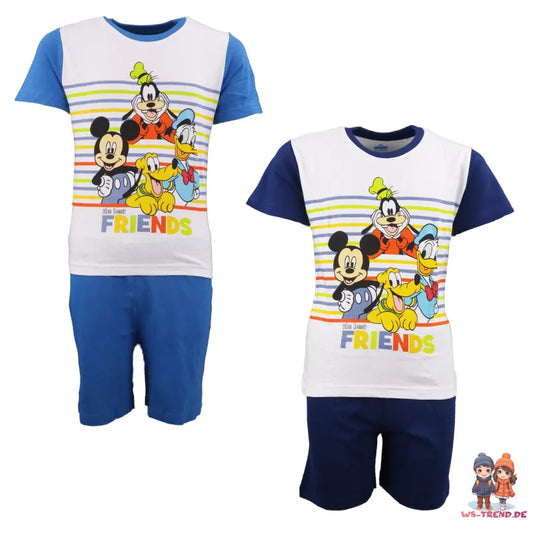 Disney Mickey Maus Kinder Schlafanzug Pyjama kurz - WS-Trend.de 98-128 baumwolle