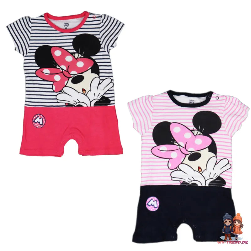 Disney Minnie Maus Baby Kurzarm Body Strampler - WS-Trend.de Schlafanzug 62 bis 86 gestreift